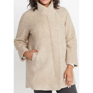 Marine Layer Wool Blend Stephanie Cocoon Cream Coat in Sand Front Pockets XS